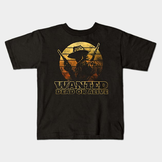 Vintage Cowboy Dead or Alive Poster Kids T-Shirt by Area31Studios